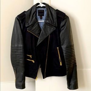 True Religion Denim & Leather Bomber/Aviator Jacket